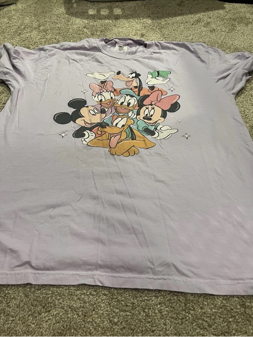 Comfort Colors Size Xl Purple Shirt With Disney Characters
